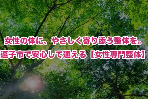 逗子市で女性専門の整体を探している方へ｜鍼灸師・整体師が語る“女性の体に本当に必要なケア”